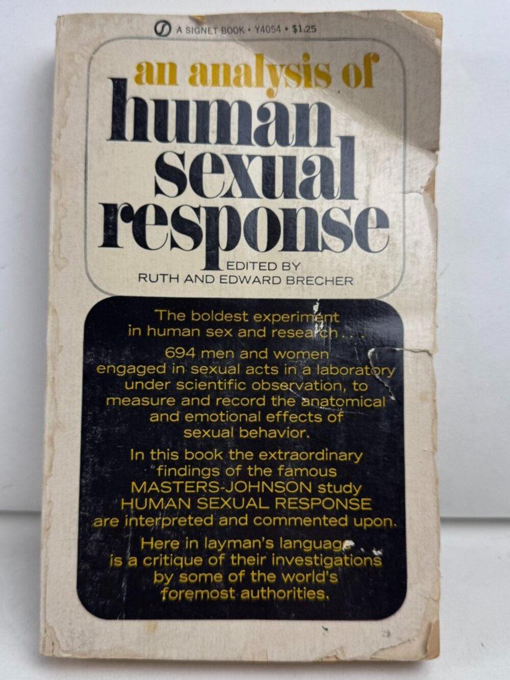 An Analysis of Human Sexual Response Ruth Edward Brecher Signet Y4054 Vintage